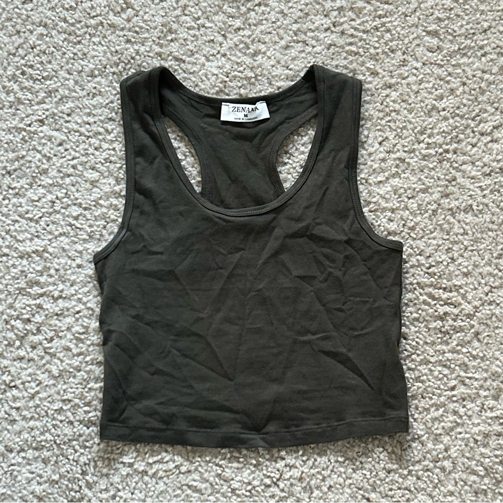 NWOT Olive Green Amazon Athletic Tank Top